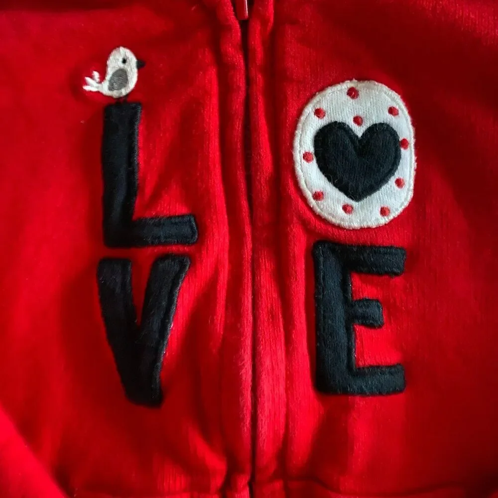 Carter's Valentine's Hoodie & Bodysuit Outfit Girls' 18 Months